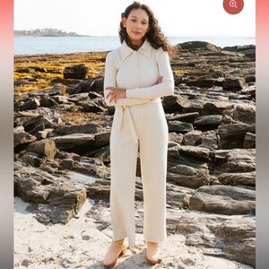 NWT Noble organic ribbed long sleeve jumpsuit in oatmilk